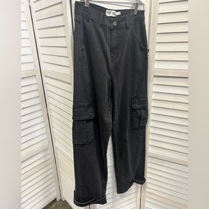 ICHI Black Cargo Jeans